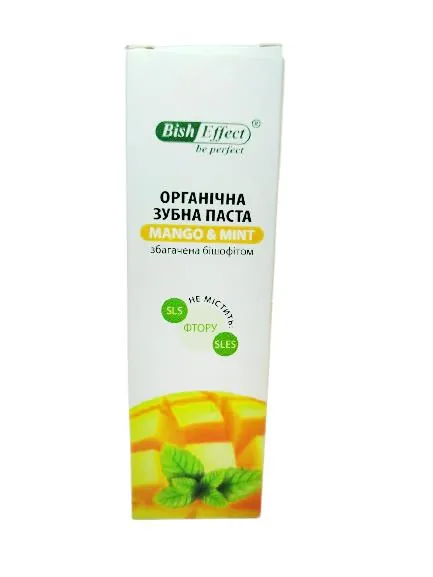 Зубна паста Bisheffect Mango & Mint органічна збагачена бішофітом, 75 мл