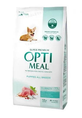 Корм сухий для цуценят всіх порід Optimeal зі смаком індички, 1,5 кг