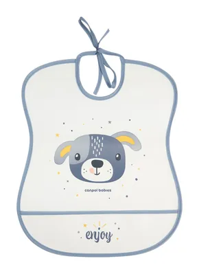 Слинявчик Canpol babies Cute Animals м'який водонепроникний з кишенькою, 2/919_blu2, блакитний