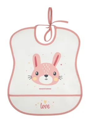Слинявчик Canpol babies Cute Animals м'який водонепроникний з кишенькою, 2/919_pin2, рожевий