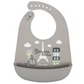 Слинявчик Canpol babies Bonjour Paris силіконовий з кишенькою, 74/027_bei, бежевий
