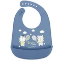 Слинявчик Canpol babies Bonjour Paris силіконовий з кишенькою, 74/027_blu, синій