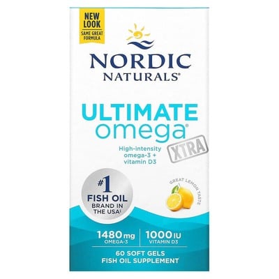 Омега Nordic Naturals Ultimate Omega Xtra 1480 мг, лимон, 60 капсул