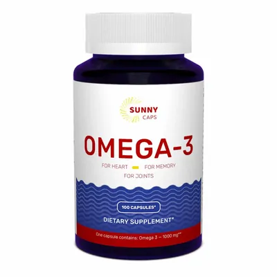 Омега-3 Sunny Caps Omega-3 1000 мг, 100 капсул