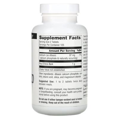 Пау Д'арко Source Naturals Pau D'Arco 500 мг, 250 таблеток