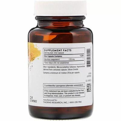 Пробиотик Thorne Research Bacillus Coagulans, 60 капсул