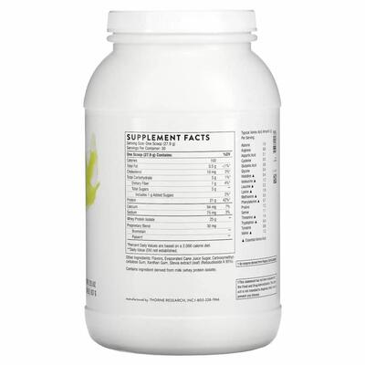 Протеин сывороточный Thorne Research Whey Protein ваниль, 807 г