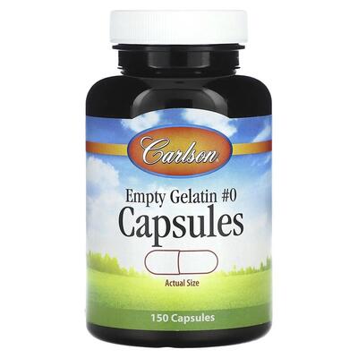 Пустая желатиновая капсула №0 Carlson Labs Empty Gelatin #0 Capsules, 150 капсул