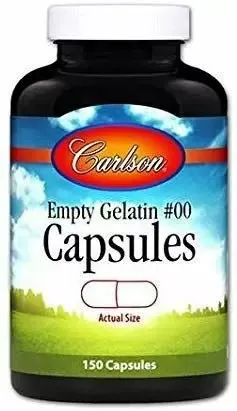 Порожня желатинова капсула №00 Carlson Labs Empty Gelatin #00 Capsules, 150 капсул