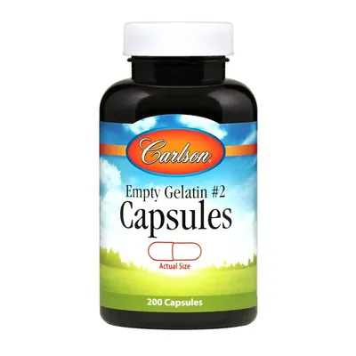Порожня желатинова капсула №2 Carlson Labs Empty Gelatin #2 Capsules, 200 капсул