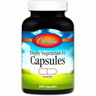 Пустые растительные капсулы №1 Carlson Labs Capsules, 200 штук