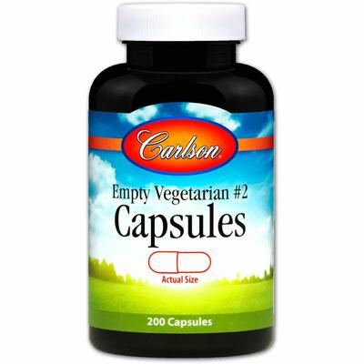 Пустые растительные капсулы №2 Carlson Labs Capsules, 200 штук