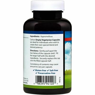 Пустые растительные капсулы №2 Carlson Labs Capsules, 200 штук