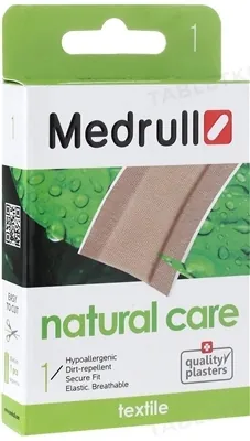 Пластир медичний Medrull Natural Care textile на тканинній основі, 6 х 50 см, 1 штука