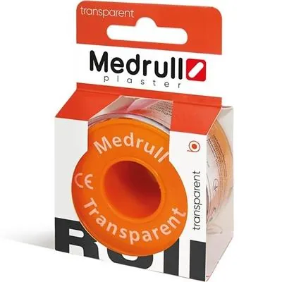 Пластир медичний Medrull Transparent на нетканій основі, котушка, 1,25 х 500 см, 1 штука