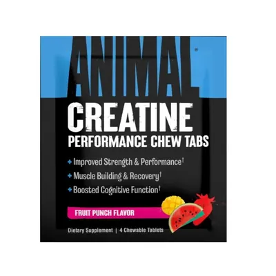 Креатин Universal Nutrition Animal Creatine Performance Chew Tabs фруктовий пунш, 4 жувальні таблетки