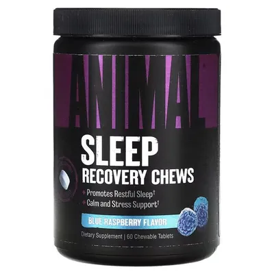 Комплекс для сну Universal Nutrition Animal Sleep Recovery Chews Blue Raspberry, 60 жувальних таблеток