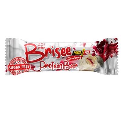 Батончик протеїновий Power Pro Brisee 25% протеїну, без цукру зі смаком полуниці, 55 г