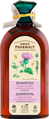 Шампунь Green Pharmacy Лопух великий і протеїни пшениці проти випадіння волосся, 350 мл