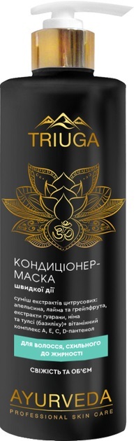 Кондиціонер-маска Triuga Ayurveda Свіжість та об'єм для волосся схильного до жирності, 500 мл