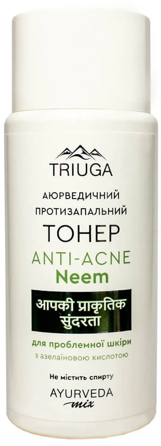 Тонер для обличчя Triuga Ayurveda Mix Anti-Acne Neem аюрведичний протизапальний для проблемної шкіри, 200 мл