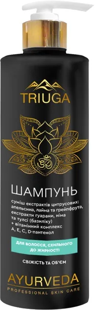 Шампунь Triuga Ayurveda Свіжість та об'єм для волосся схильного до жирності, 500 мл