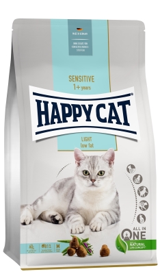 Корм сухой Happy Cat Sensitive Light для взрослых кошек с избыточным весом или для поддержания веса, 300 г, 70602