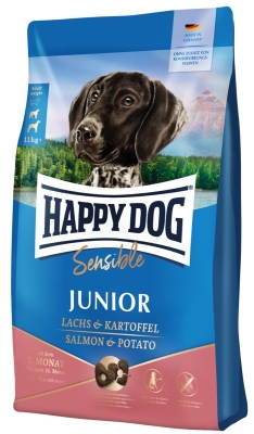 Корм сухой Happy Dog Sensible Junior Lachs & Kartoffel для юниоров от 7 до 18 месяцев с лососем и картофелем, 1 кг