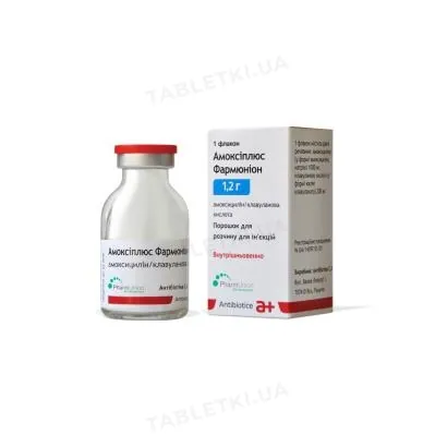 Амоксіплюс Фармюніон порошок для р-ну д/ін. по 1.2 г №1 у флак.