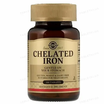 Заліза хелат Solgar Chelated Iron таблетки №100