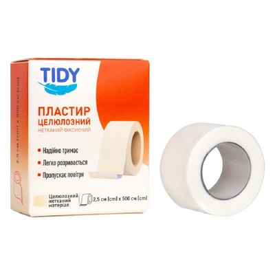 Пластырь медицинский Tidy на нетканой основе 2,5 см х 500 см, 1 штука