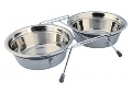 Миски для животных Trixie 25231 Eat on Feet из стали на металлической подставке с резиновыми ножками, 2 х 0,45 л/13 см