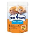 Корм влажный Club 4 Paws для котят с Лососем в соусе Премиум, 80 г