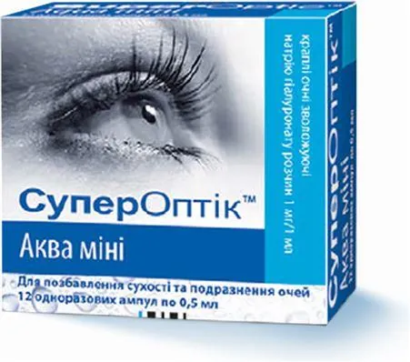 СуперОптік Аква міні краплі оч. по 0.5 мл №12 у флак.