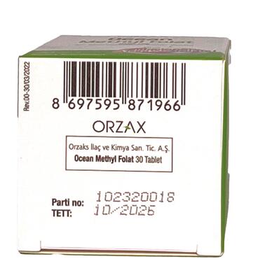 Фолиевая кислота Orzax Ocean Methly Folat, 30 таблеток