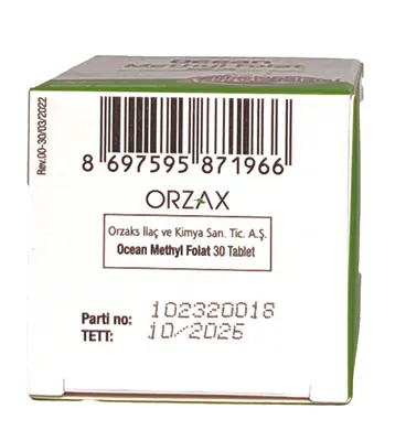 Фолієва кислота Orzax Ocean Methly Folat, 30 таблеток
