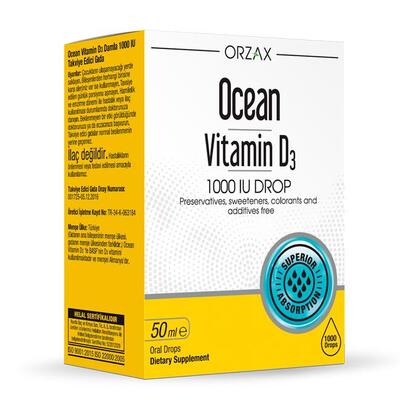 Витамин Д3 Orzax Ocean Vitamin D3 1000 IU капли по 50 мл во флак.