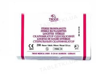 Скарифікатор Troge Sterile Bloodlancets стерильний, 200 штук