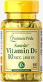 Витамин Д3 Puritan's Pride Vitamin D3 400 МЕ, 100 таблеток