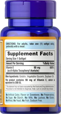 Вітамін Е Puritan's Pride Vitamin E 200 МО, 100 капсул