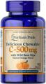 Витамин С с шиповником Puritan's Pride Vitamin C with Rose Hips 500 мг вкус апельсина, 90 жевательных таблеток