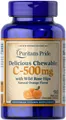 Вітамін С з шипшиною Puritan's Pride Vitamin C with Rose Hips 500 мг смак апельсину, 90 жувальних таблеток