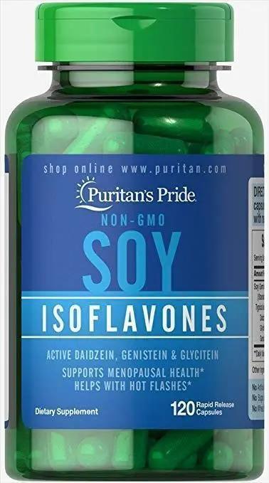 Изофлавоны сои Puritan's Pride Soy Isoflavones 750 мг, 120 капсул быстрого высвобождения