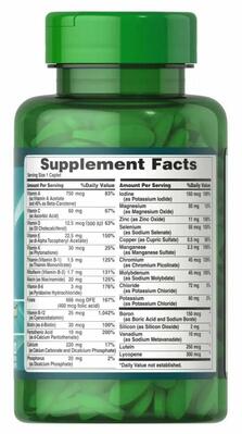 Витаминно-минеральный комплекс 50+ Puritan's Pride ABC Plus Senior Multivitamin MultiMineral Formula, 120 каплет