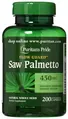 Со Пальметто Puritan's Pride Saw Palmetto 450 мг, 200 капсул