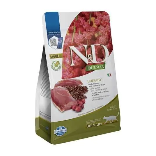 Корм сухий Farmina N&D Quinoa Urinary беззерновий для дорослих кішок профілактика сечокам'яної хвороби, качка, кіноа, журавлина та ромашка, 300 г