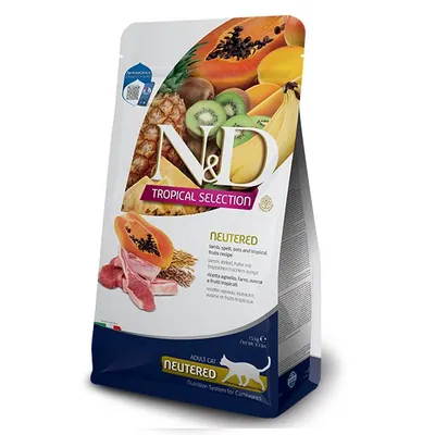Корм сухий Farmina N&D Tropical Selection Lamb Neutered для котів з ягням та тропічними фруктами, 1,5 кг