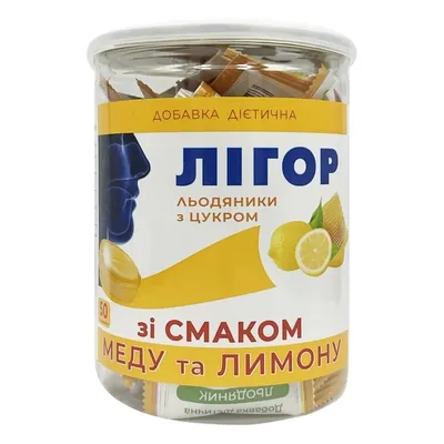 Лігор Льодяники для горла зі смаком меду та лимону №50
