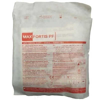 Рукавички хірургічні Max fortis pf латексні без пудри, розмір 8,5 стерильні, пара