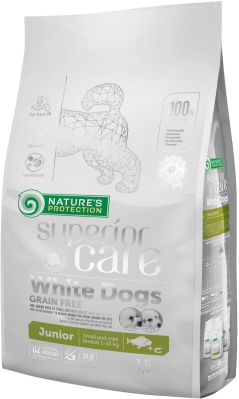 Корм сухой Nature's Protection Superior Care White Dogs Grain Free Junior Small and Mini Breeds для щенков, 1,5 кг
